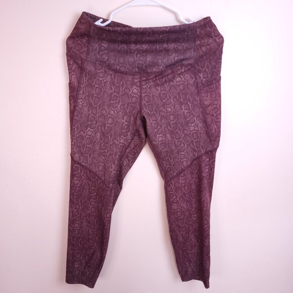 EVOLUTION AND CREATION Womens XL Active Tank Top and Pants Set Purple Snake Skin - Picture 11 of 16